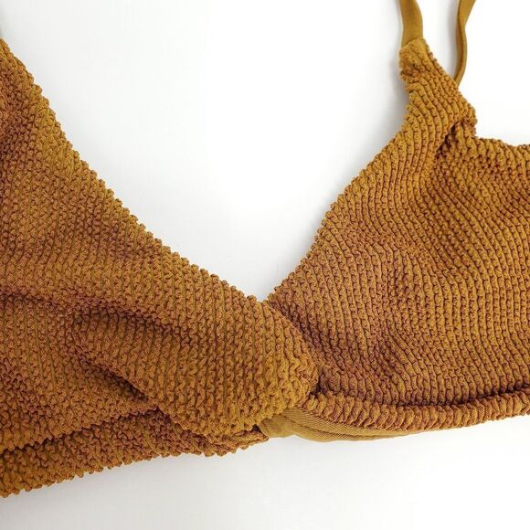 NWT GOOD AMERICAN Bronze Brown Always Fits Twist Bikini Top - Picture 4 of 14